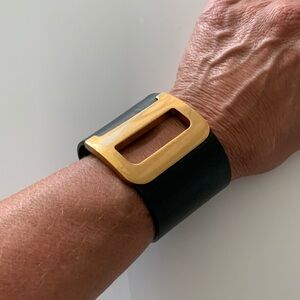 Dior “D” leather cuff